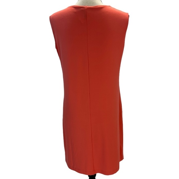 Ellen Tracy Sleeveless Cut Out Knot Neck Mini Dress - Coral Pink - size XSmall - Picture 4 of 11